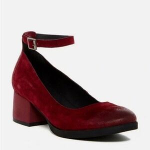 Korks by Korkease red suede Mary Jane heels pumps 8 academia dark Princess goth
